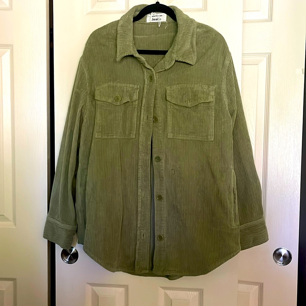 Green corduroy jacket. Reformation